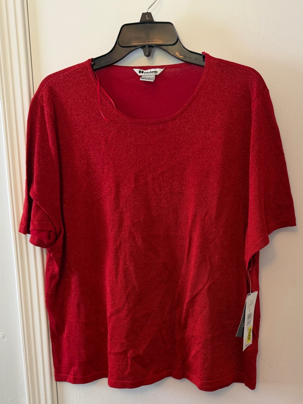 NWT Nygard Collection Red Short Sleeve Top